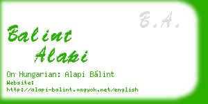 balint alapi business card